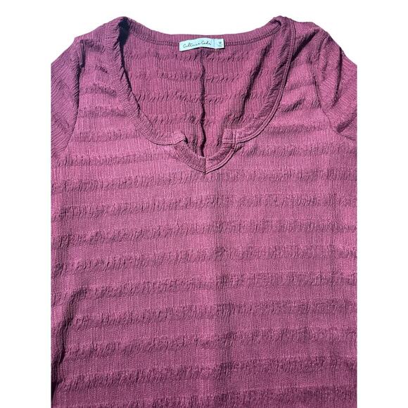 Culture Code Burgundy 3/4 Sleeve V-Neck Top | Size M | NWOT - Picture 4 of 5